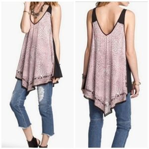 Free people leopard sleeveless top size xs/s